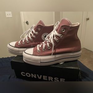 Chuck Taylor seasonal lift hi , mauve/white